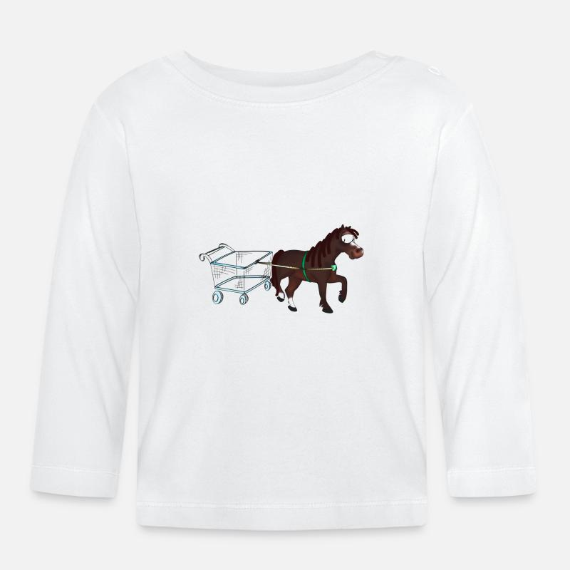 Shopping Pony - Baby Bio-Langarmshirt - Weiß