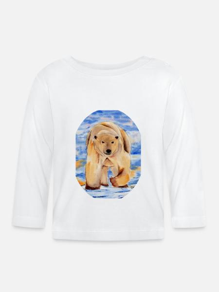 weißer Bär - Baby Bio-Langarmshirt - Weiß