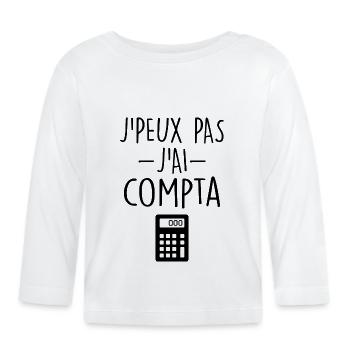Comptable | Comptabilité | Compter | Chiffre - T-shirt manches longues bio Bébé - blanc - Devant