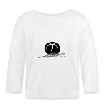 Broetchen Getreide Korn 3 2farbig änderbar - Baby Bio-Langarmshirt - Weiß - Vorne