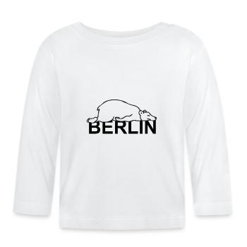 Berlin - Der faule Paule Deutschland Berliner Bär - Baby Bio-Langarmshirt - Weiß - Vorne