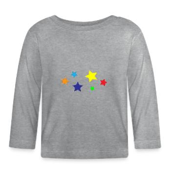 Stars - Organic Baby Long Sleeve T-Shirt - heather grey - Front