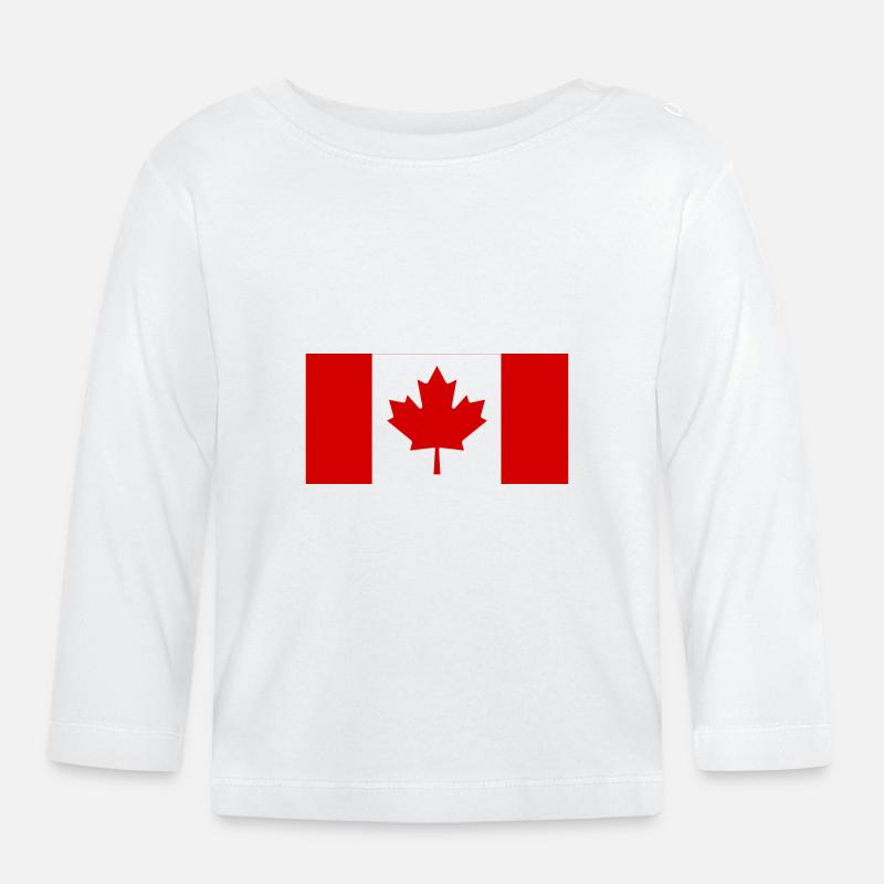 Drapeau Canada spécial Canadien - T-shirt manches longues bio Bébé - blanc