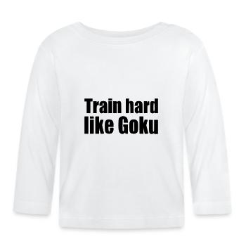 S'entraîner dur comme goku entraînement gym cadeau anime - T-shirt manches longues bio Bébé - blanc - Devant