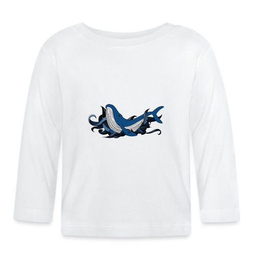 Doodle ink Whale - Maglietta a manica lunga ecologico per bambini