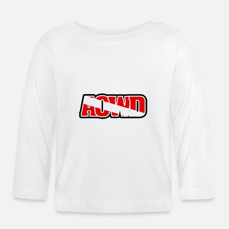 AOWD ADVANCED OPEN WATER DIVER PAVILLON DE PLONGÉE - T-shirt manches longues bio Bébé - blanc