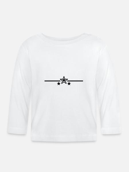 Star Stripe - Baby Bio-Langarmshirt - Weiß