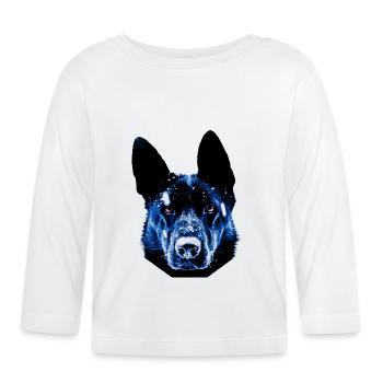 schäferhund - Baby Bio-Langarmshirt - Weiß - Vorne