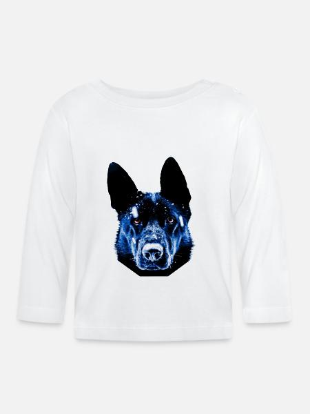 schäferhund - Baby Bio-Langarmshirt - Weiß