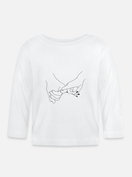Hand in Hand - Liebe - hands - Baby Bio-Langarmshirt - Weiß