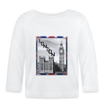 London Big Ben Union Jack - T-shirt manches longues bio Bébé - blanc - Devant