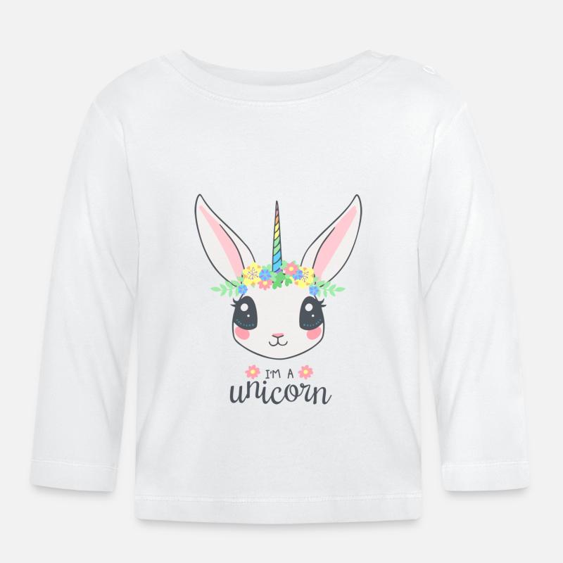 Ich bin ein Einhorn - Baby Bio-Langarmshirt - Weiß