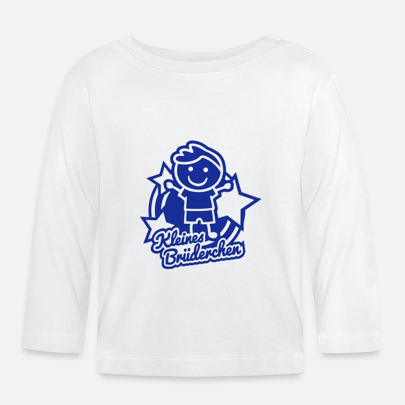 Kleines Brüderchen (Emblem) - Baby Bio-Langarmshirt - Weiß