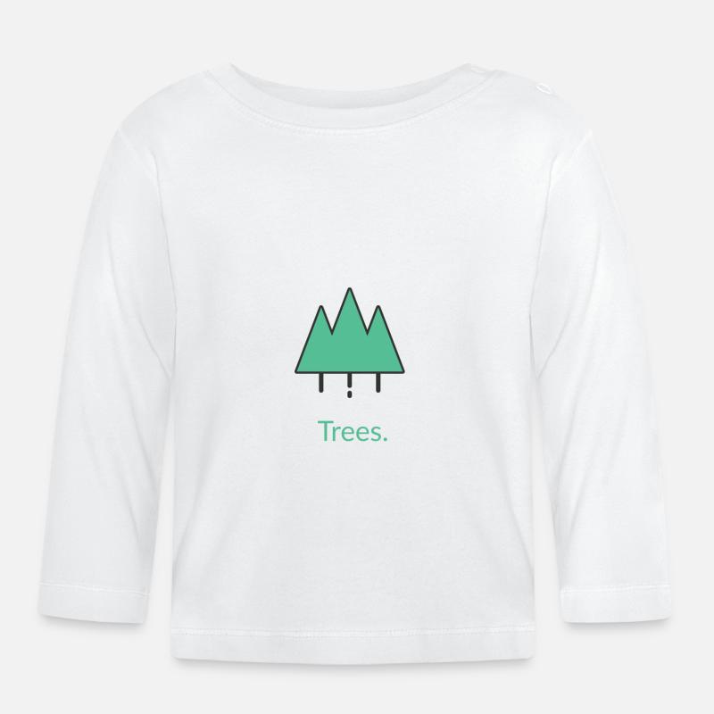 Trees Baum Bäume - Baby Bio-Langarmshirt - Weiß