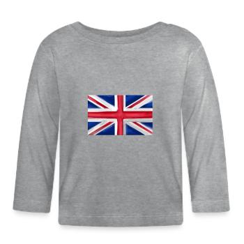 Great Britain Flag Union Jack - Organic Baby Long Sleeve T-Shirt - heather grey - Front