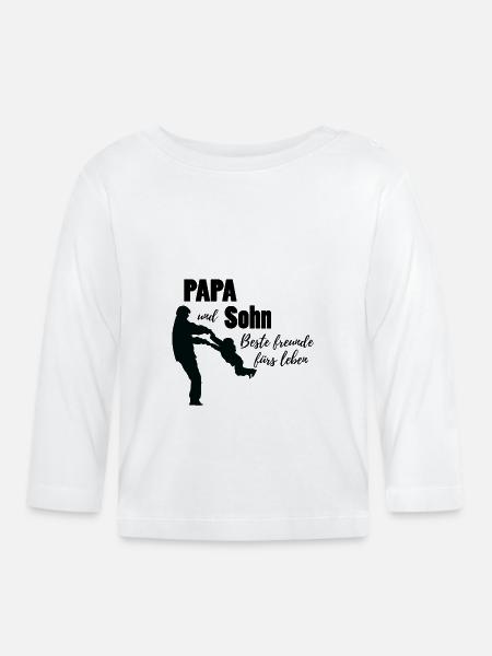 Vater und Sohn - Baby Bio-Langarmshirt - Weiß