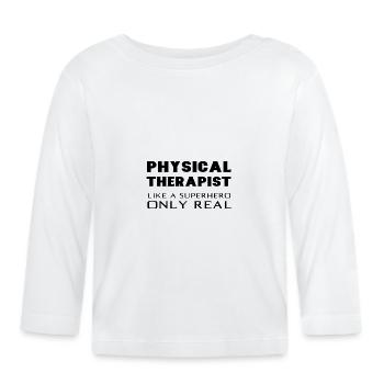Physiothérapeute Superhéro Physiothérapeute - T-shirt manches longues bio Bébé - blanc - Devant