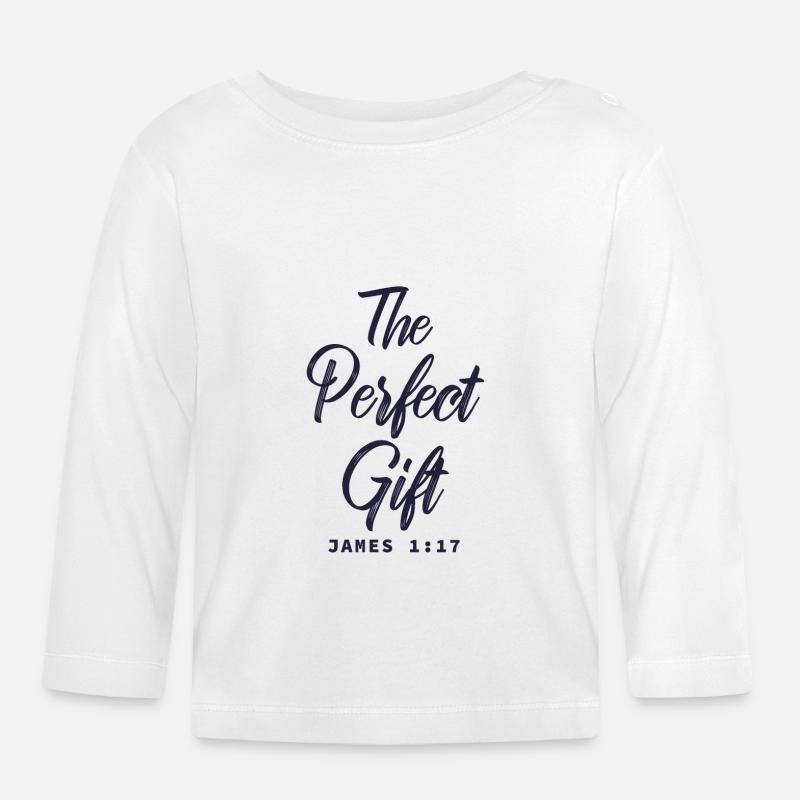 Das Perfekte Geschenk kommt von Gott - Baby Bio-Langarmshirt - Weiß