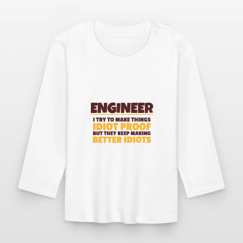 Engineering Gift Engineer Ich versuche Dinge zu machen Baby Bio-Langarmshirt