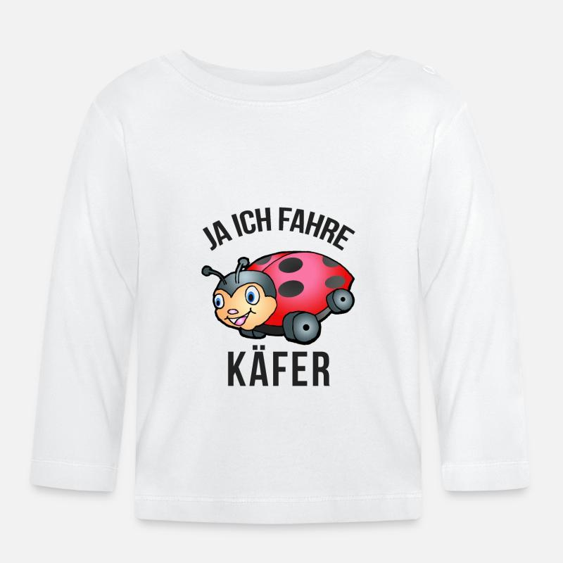 Marienkäfer Auto - Baby Bio-Langarmshirt - Weiß