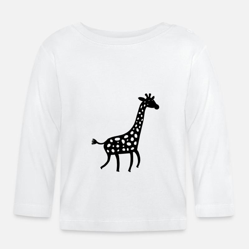 Girafe - T-shirt manches longues bio Bébé - blanc