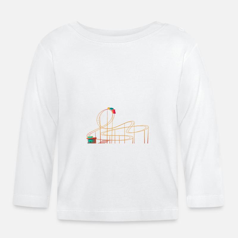 Achterbahn Roller Coaster Freizeitpark Rollercoast - Baby Bio-Langarmshirt - Weiß