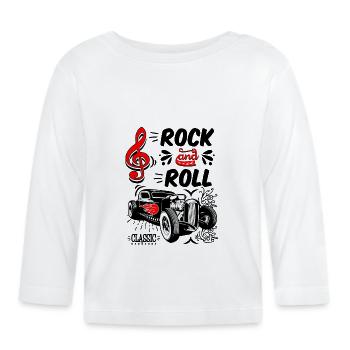 Rockabilly Vintage Cars Rocker Rock N Roll - Organic Baby Long Sleeve T-Shirt - white - Front