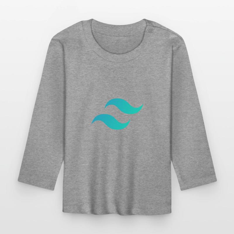 Tailwind CSS Mark - CSS Framework Programmer Coder Organic Baby Long Sleeve T-Shirt