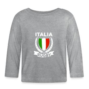 Rugby Italia Maillot De Rugby Pour Les Italiens Et Les Fans - T-shirt manches longues bio Bébé - gris chiné - Devant