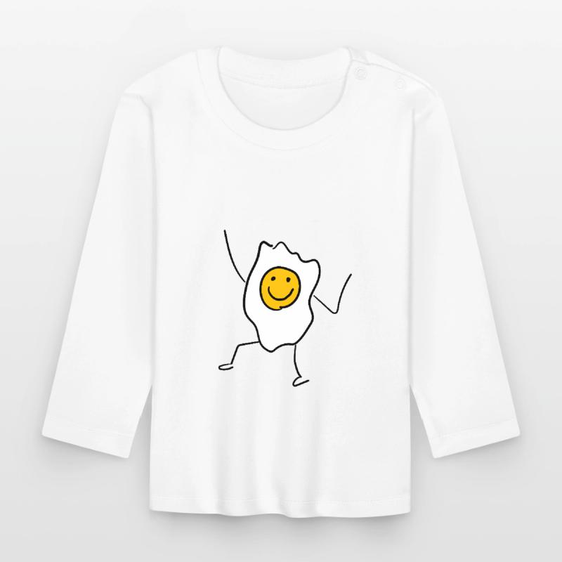 Ei Gelb lustiges Geschenk Eigelb Eier Spiegelei Baby Bio-Langarmshirt