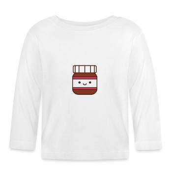 Nuss Nougat groß - Baby Bio-Langarmshirt - Weiß - Vorne