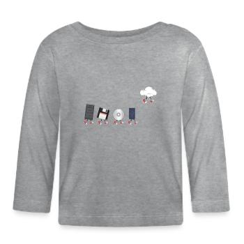 IT Geek, Accessoires PC Évolution des périphériques de stockage - T-shirt manches longues bio Bébé - gris chiné - Devant