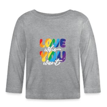 Gender Lesben, Schwule, Trans, Queer Regenbogen - Baby Bio-Langarmshirt - Grau meliert - Vorne