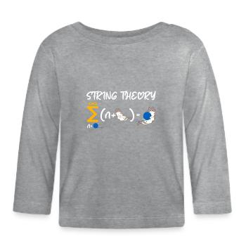 String Theorie Nerd Schrödingers Katze - Baby Bio-Langarmshirt - Grau meliert - Vorne