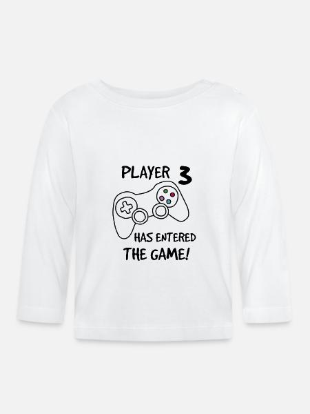 Spelare 3 har gått med i Spelet - Ekologisk långärmad T-shirt baby - vit
