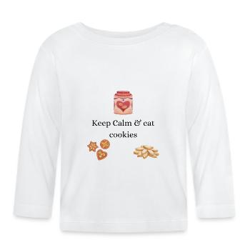 Eat Cookies - Baby Bio-Langarmshirt - Weiß - Vorne