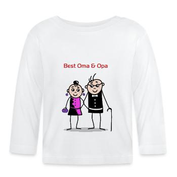 Best Oma & Opa - Baby Bio-Langarmshirt - Weiß - Vorne