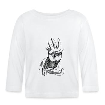 Hand - Baby Bio-Langarmshirt - Weiß - Vorne