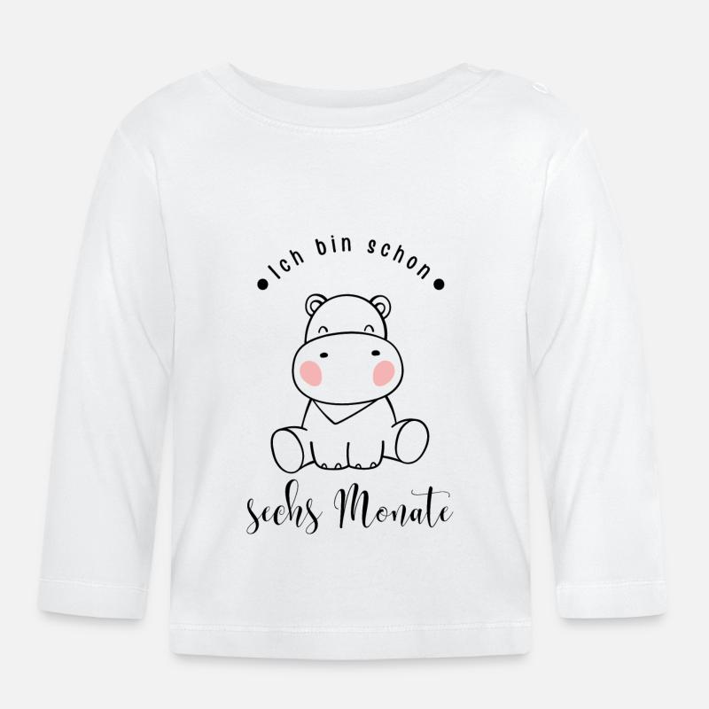 Ich bin sechs Monate alt - Baby Bio-Langarmshirt - Weiß