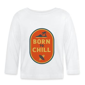 Né pour se détendre - T-shirt manches longues bio Bébé - blanc - Devant