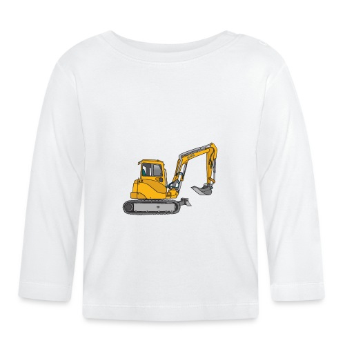 BAGGER, gelbe Baumaschine mit Schaufel und Ketten - Baby Bio-Langarmshirt