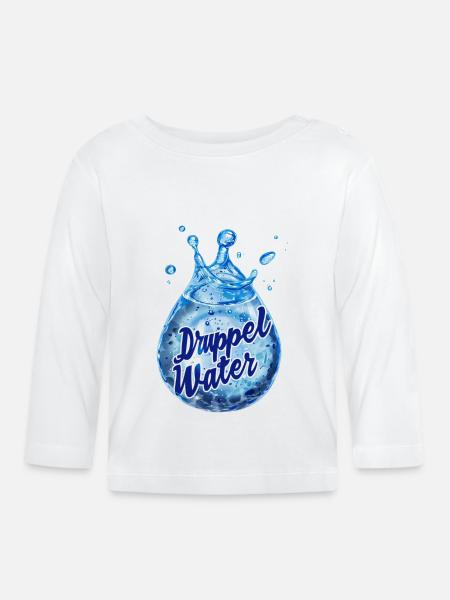 Wassertropfen - Baby Bio-Langarmshirt - Weiß
