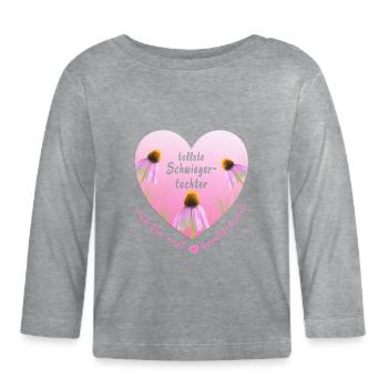 la plus grande belle-fille - T-shirt manches longues bio Bébé - gris chiné - Devant
