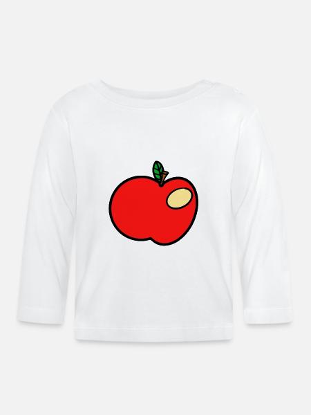 Apfel - Baby Bio-Langarmshirt - Weiß