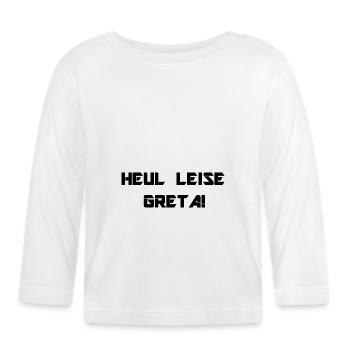 HEUL LEISE GRETA - Baby Bio-Langarmshirt - Weiß - Vorne
