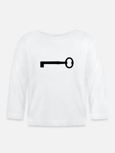 Schlüssel - Baby Bio-Langarmshirt - Weiß