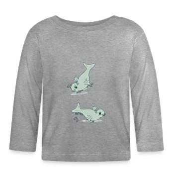 Seal - Organic Baby Long Sleeve T-Shirt - heather grey - Front