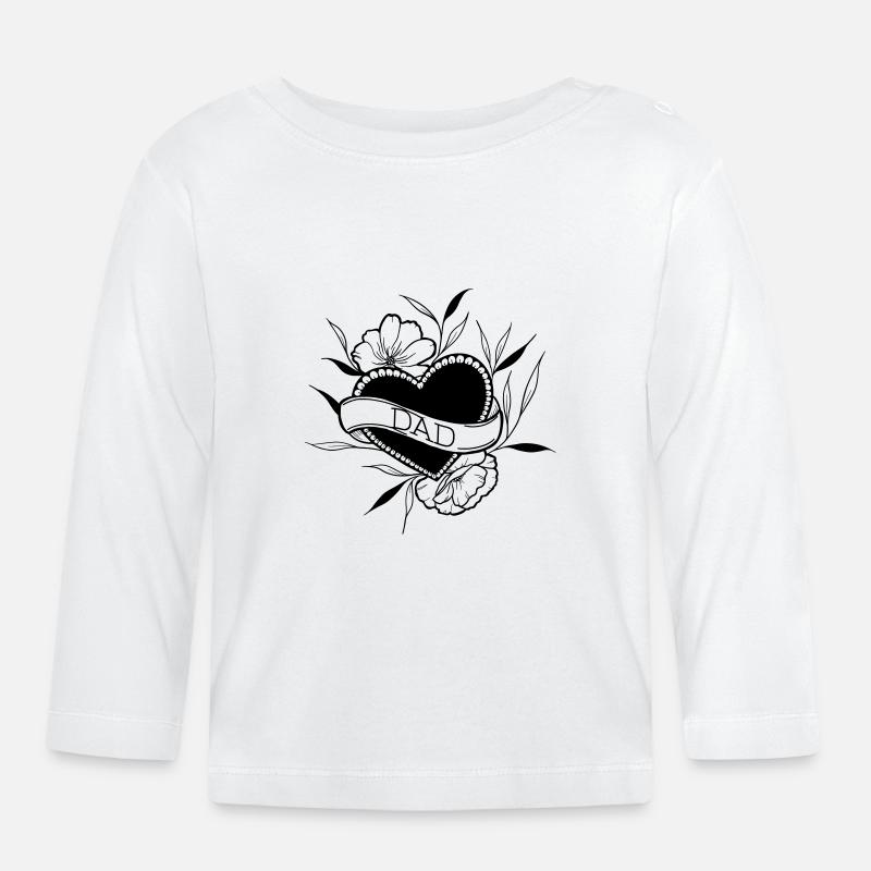 Dad - Baby Bio-Langarmshirt - Weiß