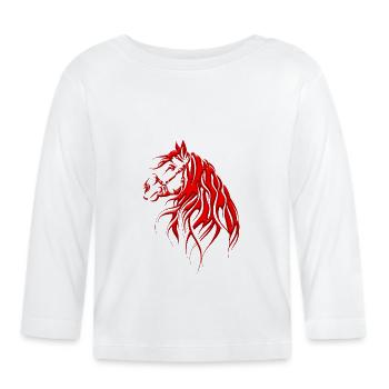 Horse - cheval - animal de course - T-shirt manches longues bio Bébé - blanc - Devant