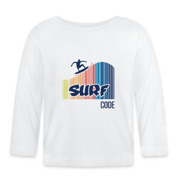 Surf Code - Organic Baby Long Sleeve T-Shirt - white - Front